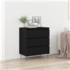 JHQHSM Moderna credenza per buffet, cassetti in rovere nero, 60 x 35 x 70 cm, materiale in legno con 3 cassetti, spazio per sala da pranzo, soggiorno, elegante mobile