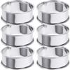 SEWACC Anelli Di Cottura In Acciaio Inox Stampo Pasticceria Rotondo Antiaderente 2.36 in Anello Muffin Per Frittelle Schiume Torte E Torte Piccole 1 Pezzo