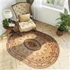 TAPISO Noble Tappeto Ovale Soggiorno Salotto Moderno Crema Beige Tradizionale Ornamentale Fiori Floreale 160 x 220 cm