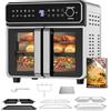 Emphsism Friggitrice ad Aria 23L XXL - Mini Forno ad Aria Zona Flessibile, Doppia Porta Friggitrice Aria Temperatura Indipendente 200℃, 12-in-1 Air Fryer Finestra Luce Interna & Ricette, per Famiglie