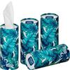tishoo Fazzoletti ultra lussuosi a 4 strati infusi di acido ialuronico | per portabicchieri auto, casa e viaggi | 4 tubi in confezione priva di plastica | Verde/foglie