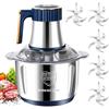 BORDEAG Tritatutto Elettrico 5L - Frullatore Tritacarne Elettrico con Ciotola in Acciaio Inossidabile, 5 Velocità e 6 Lame in Acciaio con 5 Set di Lame per Carne, Verdure e Frutta