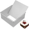 WANDGU Stampo quadrato con rivestimento antiaderente in alluminio anodizzato, fondo rimovibile per torte, brownies e casseruole, ideale per la casa, panetteria e pasticceria