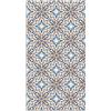Panorama Tappeto Vinile Cucina Bagno - Varie Dimensioni - (Piastrella Orientale Fiorito Blu 80x150 cm)