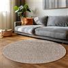 Carpettex Tappeto Rotondo 160 cm Beige Pelo Corto ad Anello Tinta Unita