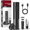 GHB Cavatappi Elettrico Apribottiglie Ricaricabile con Taglierina di Carta/Versatore/Tappo Vuoto/Aerator/Anello di Vino