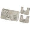 emmevi Tappeto Bagno Soffice Parure Set 3 Pezzi A Righe Moderno Assorbente Antiscivolo Lavabile Beige