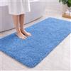 PUFFMAT Tappeto da bagno antiscivolo, super assorbente, in microfibra, morbido, soffice, lavabile in lavatrice, per bagno, WC, doccia, 120 x 60 cm, blu