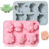 Honicemar Stampo in Silicone a Forma di Gufo con 6 Cavità, Stampi Silicone a Forma di Cartoni Animali, Set di 2 Stampi Per Cioccolato Antiaderenti per Torte Cioccolatini Gelatina Gelato Caramelle