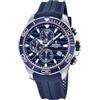 Festina Orologio Uomo Analogico in Caucciù Blu - Movimento al Quarzo - Orologio Sportivo da Uomo - Cronografo - Calendario - Vetro Minerale Resistente - Impermeabile 10 ATM F20370/1 Special Prices