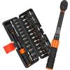 Neuytiky Chiave Dinamometrica 1/4 2-24Nm Set 33 Pezzi per Bici Moto Auto, Precisione ±3%, Cacciavite Dinamometrico con Testa a Cricchetto 72 Denti - Ideale Manutenzione Meccanica