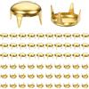TIXIPEM Rivetti a Cupola Rotonda [100pz] - 10mm Borchie Cupola Tondi Artiglio Metallico Testa Chiodo Borchie Spillo per Pelliccia Cappello Abbigliamento Cintura Accessori Bracciale [Oro]