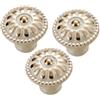 SHINEOFI Manopole per Cassetti Pomello per Mobiletto in Legno Bianco Avorio Set da 3, Maniglia di Tiro Circolare per Mobili, Pomelli per Porte in Legno, Accessori per Mobili Casa e Hotel