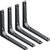 SAYAYO Staffe per Mensole Staffa Mensola Pesanti, 150 X 125 MM Staffa Angolare Reggi Mensola da Muro, Adatto a Garage Bagni Cucine Soggiorno, Nero Opaco, 4 Pezzi, EJR150B-4P