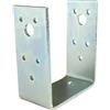 BK SHOP 6 supporti a forma di U da avvitare, base di supporto 100 x 100 x 45 mm, ancoraggio per pali in acciaio zincato, 3,5 mm, ancoraggio a terra per pali in legno, per terrazze e recinzioni