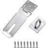 Lahviuu Lucchetto Hasp,1pcs Chiusura Lucchetto in Acciaio Inox Serratura Della Porta Antifurto Latch Lock Serratura Cancello Chiavistello per Porta in Legno(4 Inch Argento)