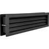 MLS Griglia di Ventilazione L 1000, Acciaio Inox, 465 x 106 mm, Nero | per Porte di 37-55 mm di Spessore, Griglia Rettangolare Comprensiva di Materiale di Fissaggio, Ventilazione per Porte