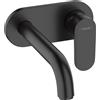 hansgrohe Vernis Blend Miscelatore monocomando lavabo ad incasso a parete con bocca di erogazione 20,5 cm, nero opaco, 71576670