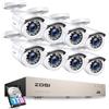 ZOSI CCTV Kit di telecamere di sicurezza 5 MP Lite Sistema di sorveglianza 8 CH HD DVR + (8) 1080p Telecamera di Sorveglianza esterna + 1 TB Hard Disk, Rilevamento di movimento, Accesso remoto