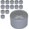 SKIR'CO (14 pezzi) Tappi per pali di recinzione, rotondi 40 mm Cappucci in plastica grigia per pali di recinzione rotondi, coperture per pali di recinzione, colore finestra grigio RAL 7040