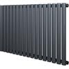 Monster Shop Radiatore Ovale a Colonna Singola 600 x 1020 mm Orizzontale Design Moderno Acciaio al Carbonio Riscaldamento Centrale Antracite con Kit Fissaggio e Spazzola