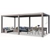 TOOLPORT PRIMEYARD Pergola 3x6 m montanti in alluminio con tetto a doghe in alluminio gazebo da giardino grigio