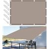 Woace Vela Ombreggiante Impermeabile 1.5x3M Tenda da Sole per Esterno Vele Ombreggianti Rettangolare Telo Parasole con Fune Occhiellato Protezione UV Tenda Vela per Giardino Balcone Terrazza Cachi