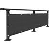 SXEVZOO Telo Ombreggiante per Balcone Ringhiera con Occhielli Altezza 85cm/95cm HDPE Copertura di Schermatura del Recinto per Terrazza Giardino Cortile Privacy (Color : Black, Size : 85x1200cm)