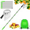 Dreamtop Raccogli Frutta Telescopico 2,8 m, Inox Raccogli Frutta da Albero con Borsa di Tela Extra Spesso, Regolabile Raccoglifrutta per Fichi Nespole Mele Ciliegie