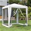 WHOPBXGAD Gazebo per esterni Gazebo per patioTendone per Feste con 4 Pareti in Rete 2x2 m BiancoAdatto per giardino patio all'aperto