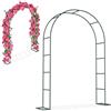UISEBRT Arco per rose in metallo, 192 x 38 x 240 cm, per piante rampicanti, matrimoni, giardini, terrazze, archi per matrimoni, giardini, archi da giardino, verniciato a polvere, verde, resistente