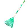 Stgfyxgs Piccolo Rastrello per Foglie, Attrezzo da Giardino, 3 Sezioni, 14 Denti, Agricoltura, Casa, Rastrello per Bambini per Aiuole, Cortile, Verde