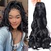 Luoyudu Extension per capelli ricci francesi, 61 cm, 8 confezioni #1B nero rimbalzante, 75 g/confezione, extension sintetiche per capelli ricci all'uncinetto (8 confezioni, 61 cm)