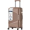 4FLY Valigetta rigida leggera da viaggio e set di valigie: trolley con serratura TSA, ruote doppie, manico telescopico in alluminio e doppia cerniera, beauty case, bagaglio a mano e bagaglio da lavoro