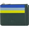 DuDu Bustina porta carte di credito in vera pelle colorata portafogli con zip Mangrove