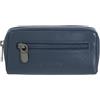 Nuvola Pelle Portachiavi Uomo Donna in Vera Pelle - Borsa Astuccio Portamonete con Cerniera Zip e 2 Anelli per Chiavi Blu