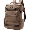 DORRISO Elegante Vintage Zaino Uomo Grande Borsa da Scuola 17.3 Pollici PC Portatile Borse con Maniglia per Viaggio Escursionismo Quotidiano Università Lavoro All'aperto Tela Uomo Backpack Marrone