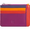 DuDu Bustina porta carte di credito in vera pelle colorata portafogli con zip Fucsia