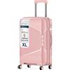 4FLY Valigetta rigida leggera da viaggio e set di valigie: trolley con serratura TSA, ruote doppie, manico telescopico in alluminio e doppia cerniera, beauty case, bagaglio a mano e bagaglio da lavoro