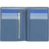 DUDU Portafoglio da uomo a libro RFID in pelle multicolore con lampo Denim blue