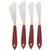 OATIPHO Spatole per Pittura in Inossidabile Strumenti Portatili Set 4 per Miscelare e Modellare Colori Acrilici a Manico Ergonomico in Legno