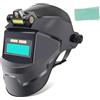 GUUZETU Casco per saldatura ad oscuramento automatico solare, lente LCD True Color con ampia visione, cappuccio per saldatura ventilato per rettifica MIG TIG ARC (#A)