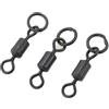 Yhenlovtt Set di 20 girelle per pesca alla carpa, con anelli girevoli, in acciaio, colore nero, 20 mm/155 mm, terminali in acciaio inox (7)