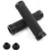 Yhenlovtt Manopole in gomma e alluminio per bicicletta, 22 mm, lunghezza di bloccaggio, 130 mm, compatibili con manubri da montagna (nero)