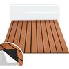 Yakimz Pavimenti in Teak Eva Foam per Barche Yacht, Navy Navy con Schienale Autoadesivo, Sintetico per Pavimenti Barche Tavole da Surf, 240 x 90 cm, Marrone