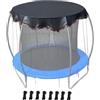 TYNJKJDM 305cm Copertura Parasole per Trampolino Tenda Telo Protettivo Copertura per Trampolino da 8 Pali, Resistente ai Raggi UV, Antipolvere & Impermeabile, Parcos Giochi all'aperto in Giardino