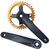 HKZRTUDS Guarnitura MTB Oro 104BCD con Foro Quadrato e pignone 32/38T - pedivelle 152/165/170mm Ruota dentata Stretta e Larga,Componenti(32T Gold Crankset,170mm)
