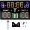 Generic Tabellone Elettronico di Basket, Tabellone Portatile da Tavolo a LED a 15 Cifre con Telecomando e 5 Livelli di Luminosità, Contatore Punti per Palestre Multisport e Centri Ricreativi