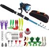 PORFOYO Set da pesca completo per principianti per bambini, set da pesca da 1,5 m per bambini con mulinello, scatola per esche B-Blu, canna da pesca telescopica e borsa da trasporto, set di accessori da pesca
