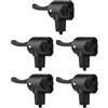 Girftong 5 ugelli per pompa per bici, teste di gonfiaggio autocommutanti integrate, guarnizione in silicone morbido per valvole AV, parti di ricambio nere per ciclismo